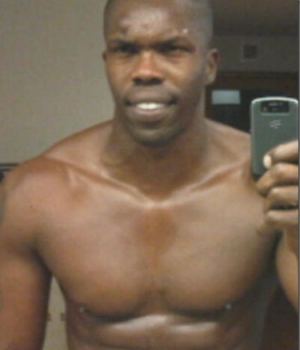 Black celebrity athlete Eric Williams topless self shots